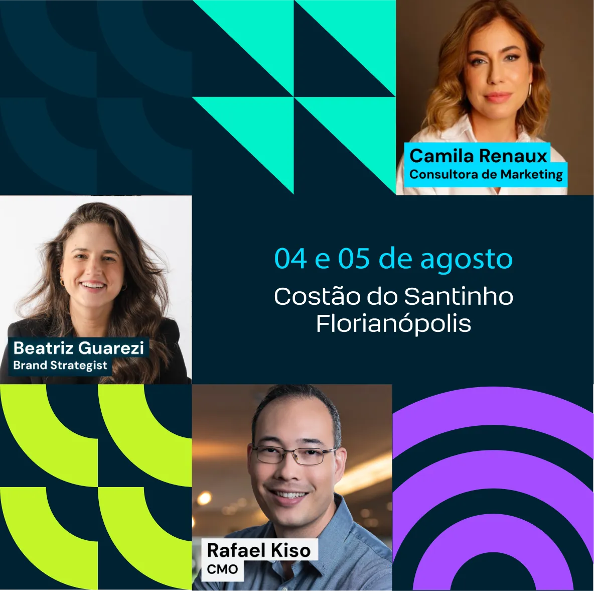 palestrantes e data do evento